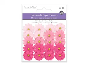 Pink Medley Paper Flowers, 20 pieces